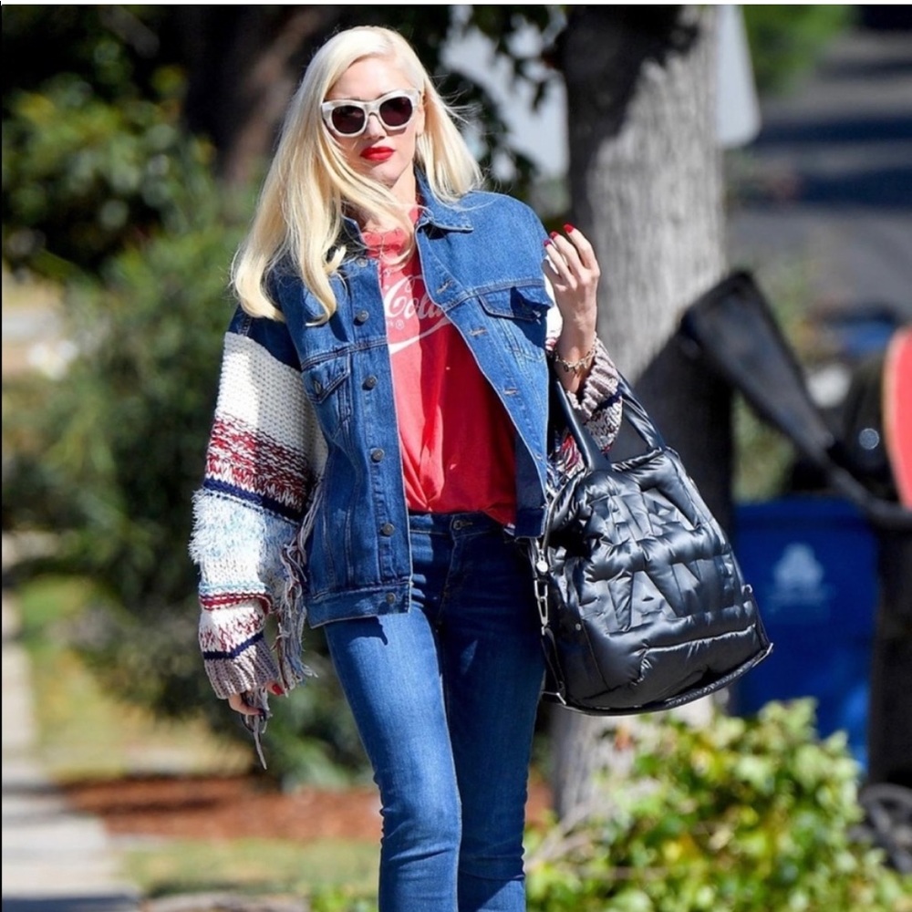 Zara Boho denim knit jacket